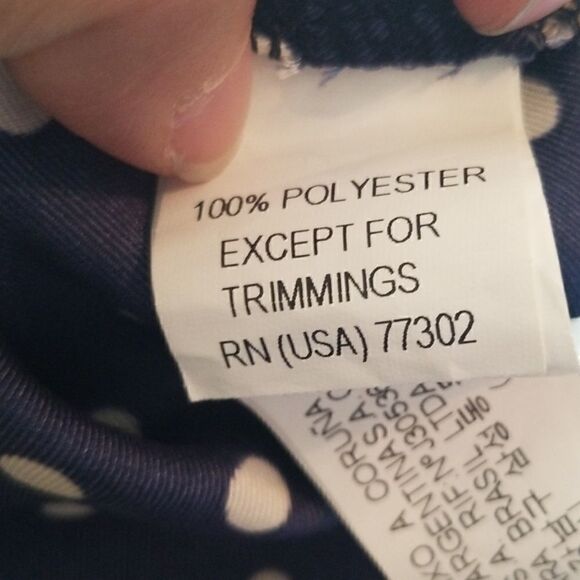 Zara Basic Navy Polka Dot Blouse - Picture 6 of 6